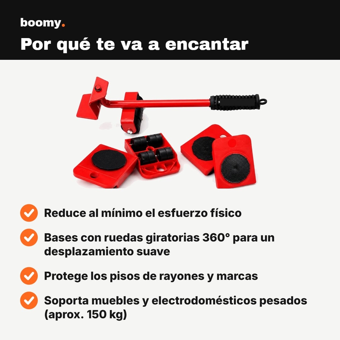 Kit Levanta y Mueve Muebles Pesados sin Esfuerzo
