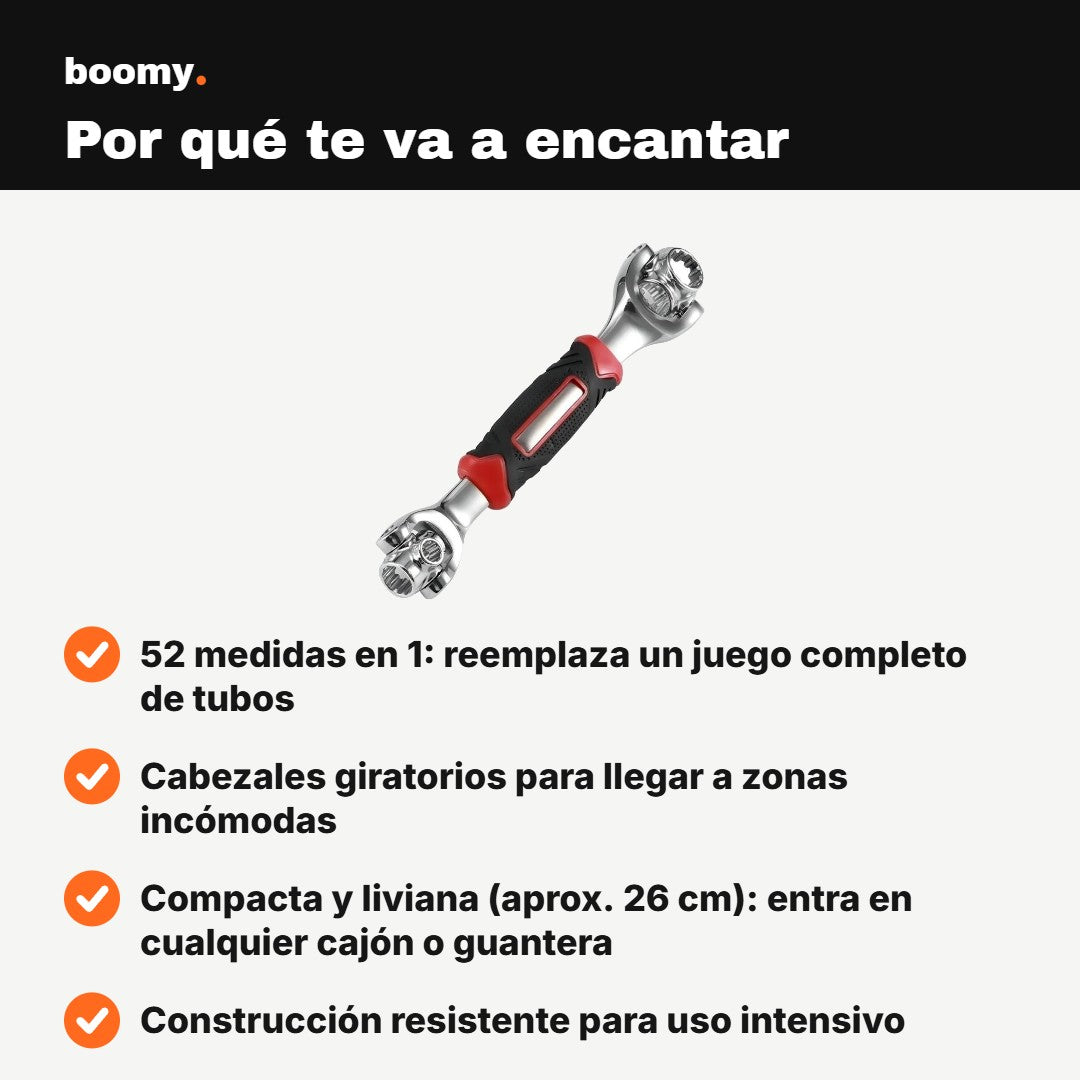 Llave Multifunción 52 en 1 con Cabezales Giratorios