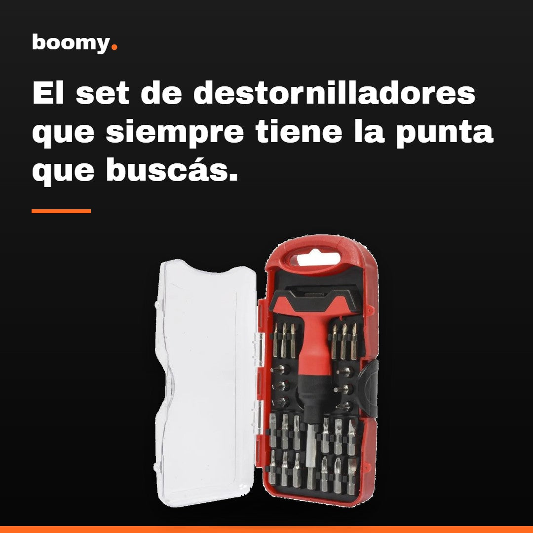 Set de Destornilladores 25 Piezas con Puntas Intercambiables