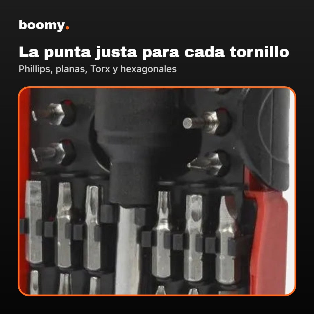 Set de Destornilladores 25 Piezas con Puntas Intercambiables